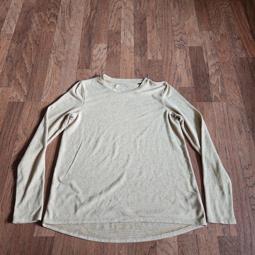 American Eagle Soft & Sexy Plush Long Sleeve Top Mustard Yellow Marled Small 719
